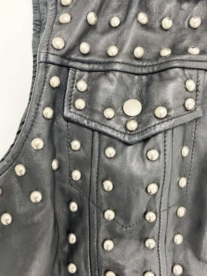 DKNY 90s studded leather vest — JAMES VELORIA